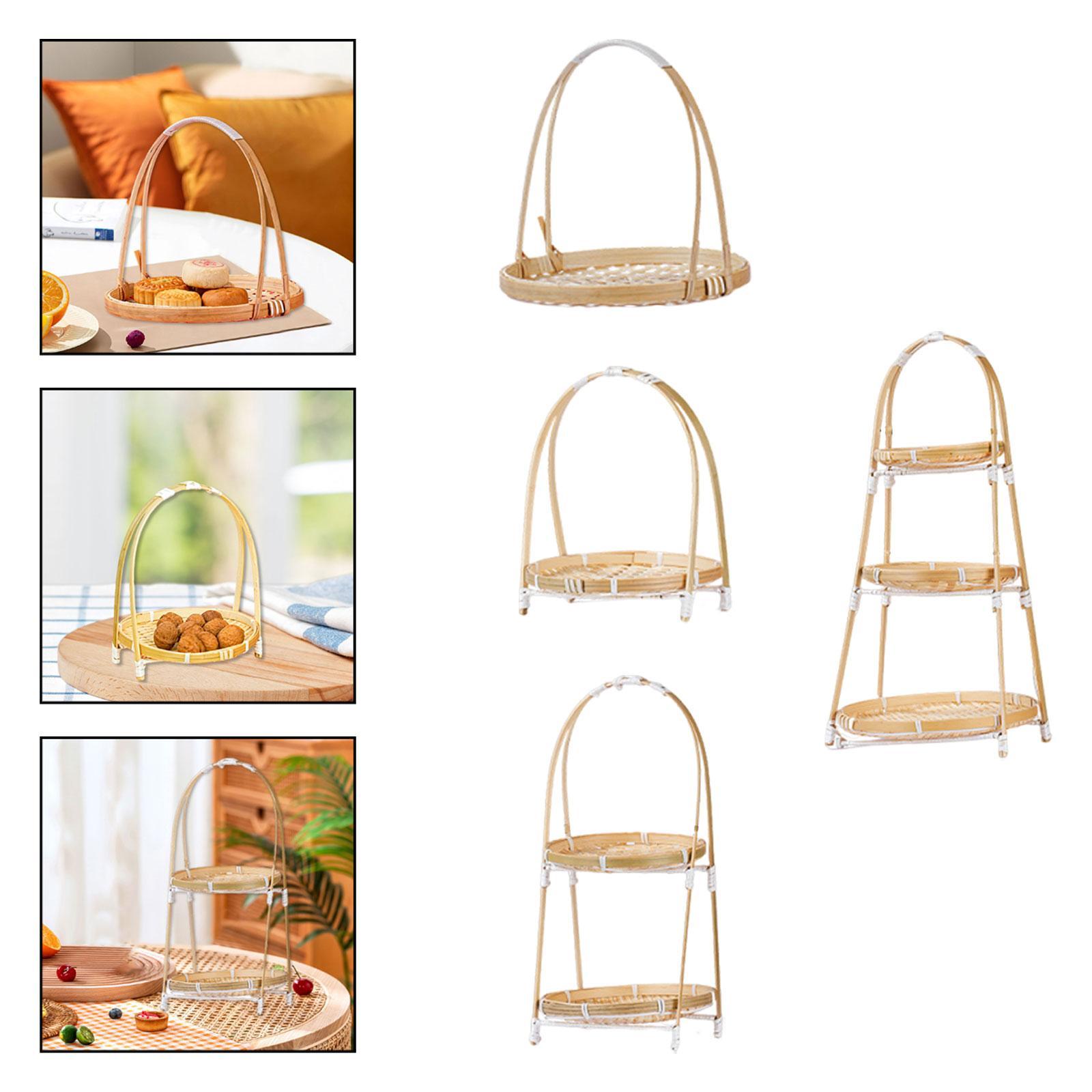 Snacks Food Gift Baskets - Органайзер для закусок: плетеная бамбуковая корзина-поднос