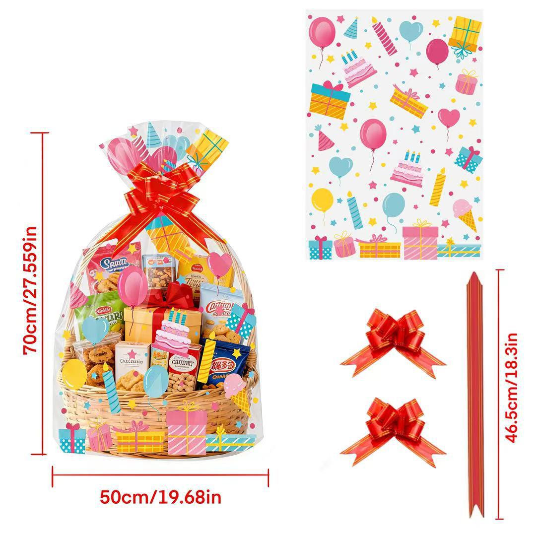 Snacks Food Gift Baskets - 20 шт. прозрачных пакетов OPP с