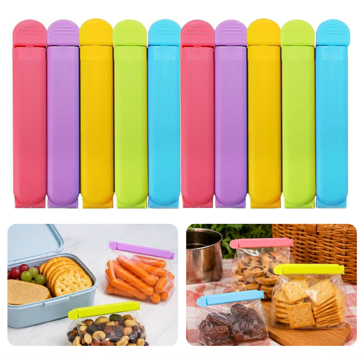 Snacks Food Gift Baskets - Цветные зажимы для хранения продуктов –