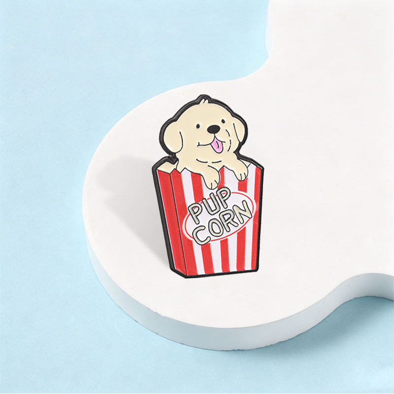 Эмалевый значок-брошь Pupcorn  – обзор и цена Zinc Food Snacks