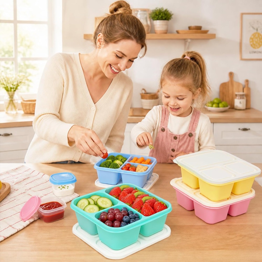 Контейнеры для еды с 3 отделен – обзор и цена Healthy Snacks Food